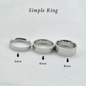 2-6mm Titanium Steel Matte Black Wide Men Ring